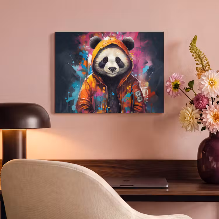 Akustikbild - Panda - Jacke - Graffiti - Orange — 6