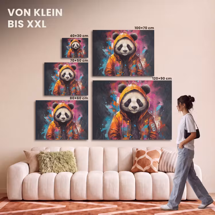 Akustikbild - Panda - Jacke - Graffiti - Orange — 7