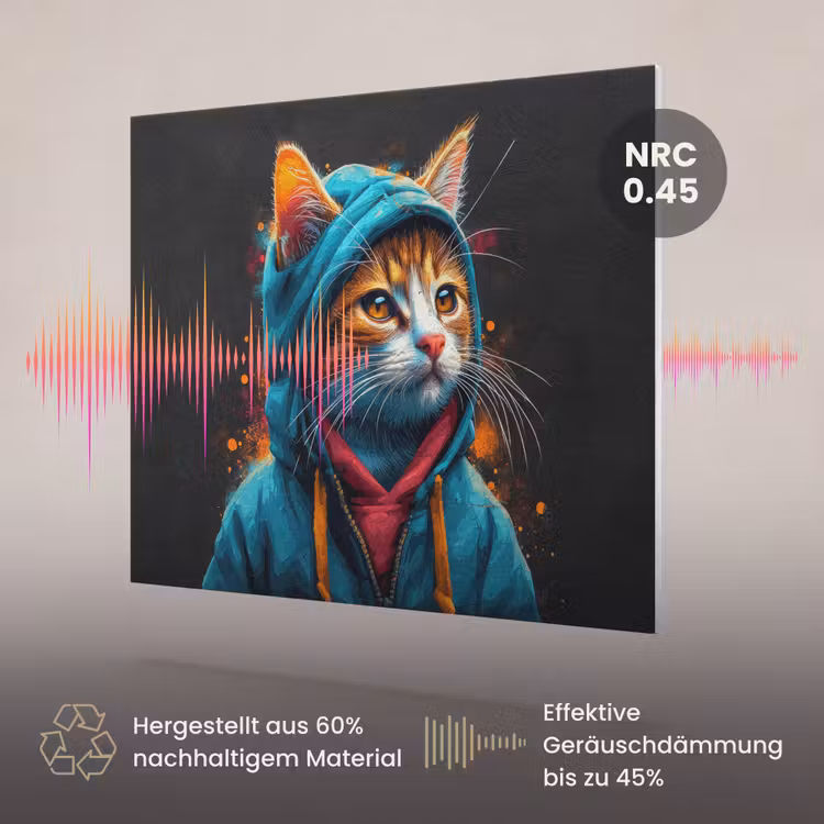 Akustikbild - Graffiti - Katze - Schwarz - Mantel — 3