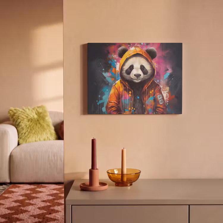 Akustikbild - Panda - Jacke - Graffiti - Orange — 2