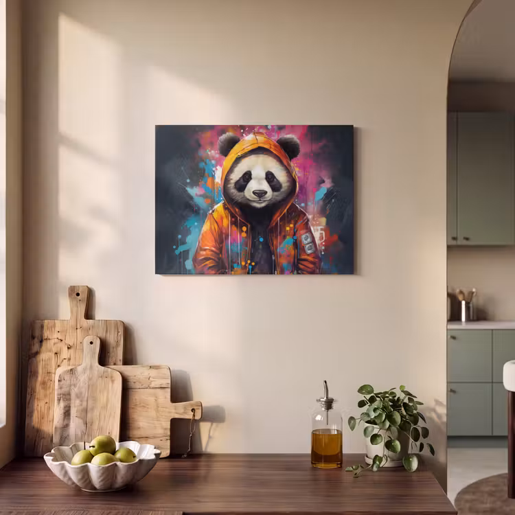Akustikbild - Panda - Jacke - Graffiti - Orange — 4