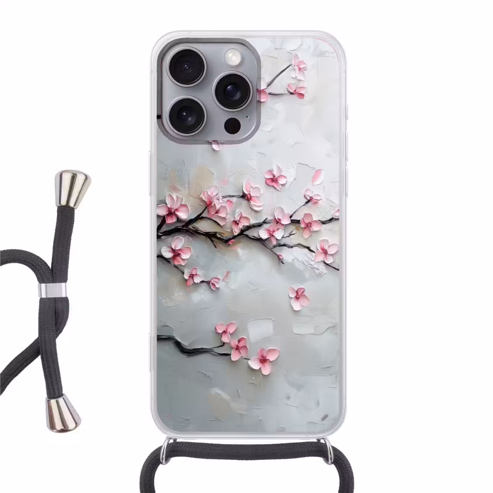 Handyhülle mit Band - Blüte - Künstlerisch - Rosa - Sakura — 1