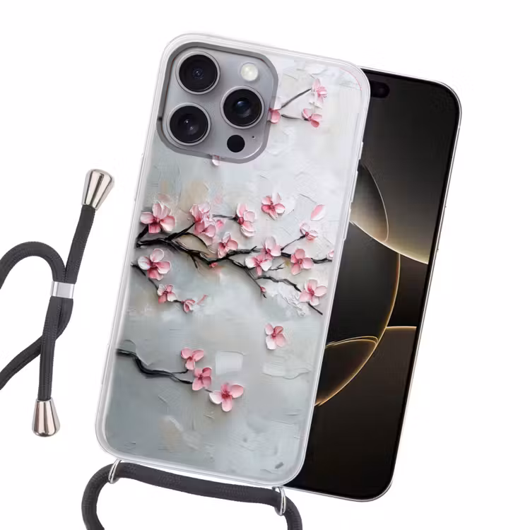 Handyhülle mit Band - Blüte - Künstlerisch - Rosa - Sakura — 5