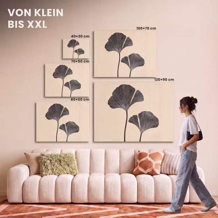 Akustikbild - Blätter - Minimalistisch - Schwarz — 7