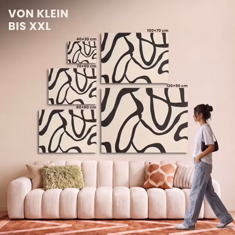 Akustikbild - Abstrakt - Linien - Modern - Beige — 7
