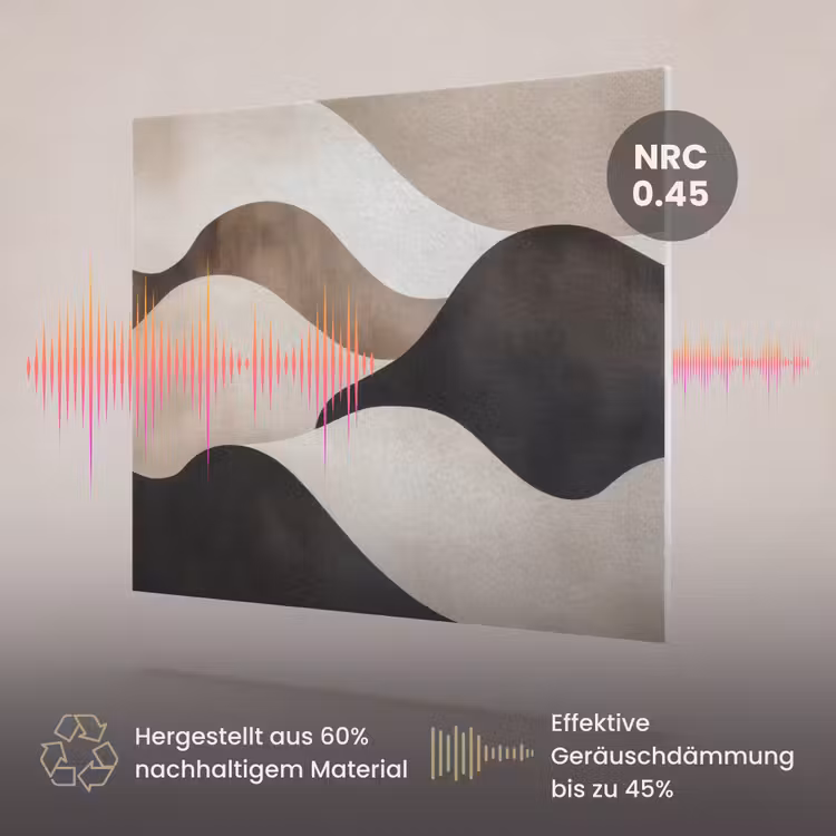 Akustikbild - Wellen - Abstrakt - Beige — 3