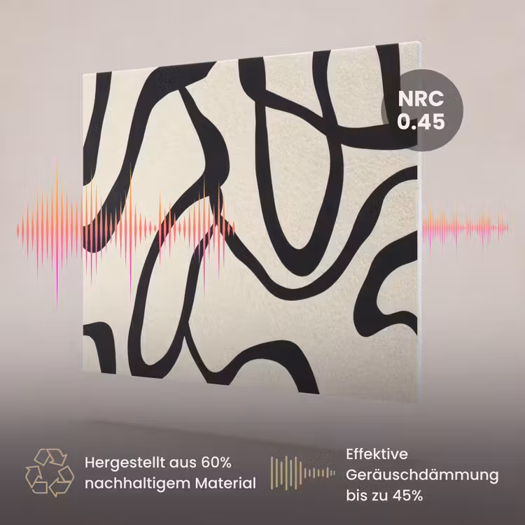 Akustikbild - Abstrakt - Linien - Modern - Beige — 3