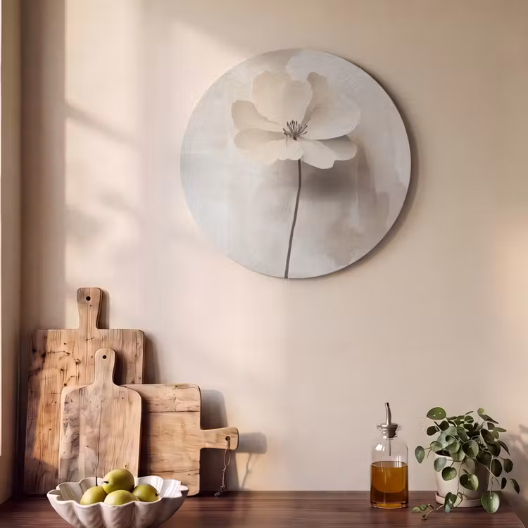Akustikbild - Rund - Blume - Beige - Farbe - Schatten — 4