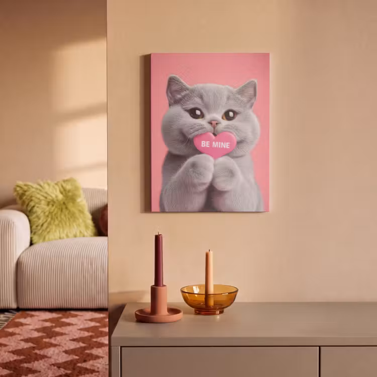 Akustikbild - Katze - Valentinstag - Rosa - Liebe — 2