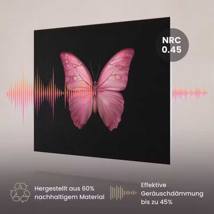 Akustikbild - Schmetterling - Rosa - Elegant — 3