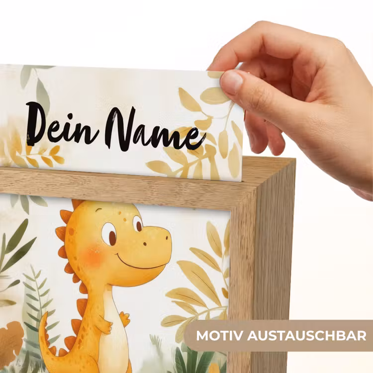 Nachtlicht Kinder mit Namen - Dino - Fußball - Orange — 3