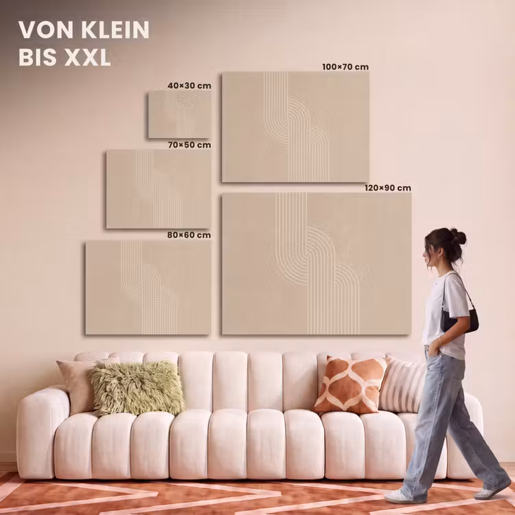 Akustikbild - Parallele Linien - Leichte Textur - Beige — 7