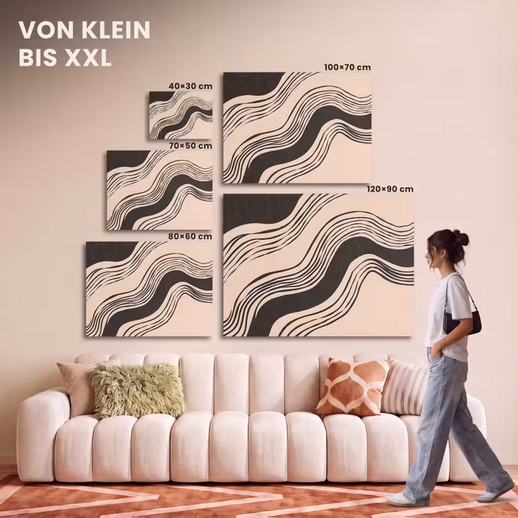 Akustikbild - Waves - Schwarz - Sand — 7