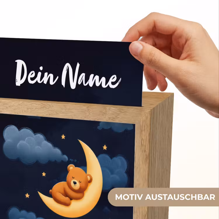 Nachtlicht Kinder mit Namen - Teddybär - Mond - Wolken - Sterne — 3
