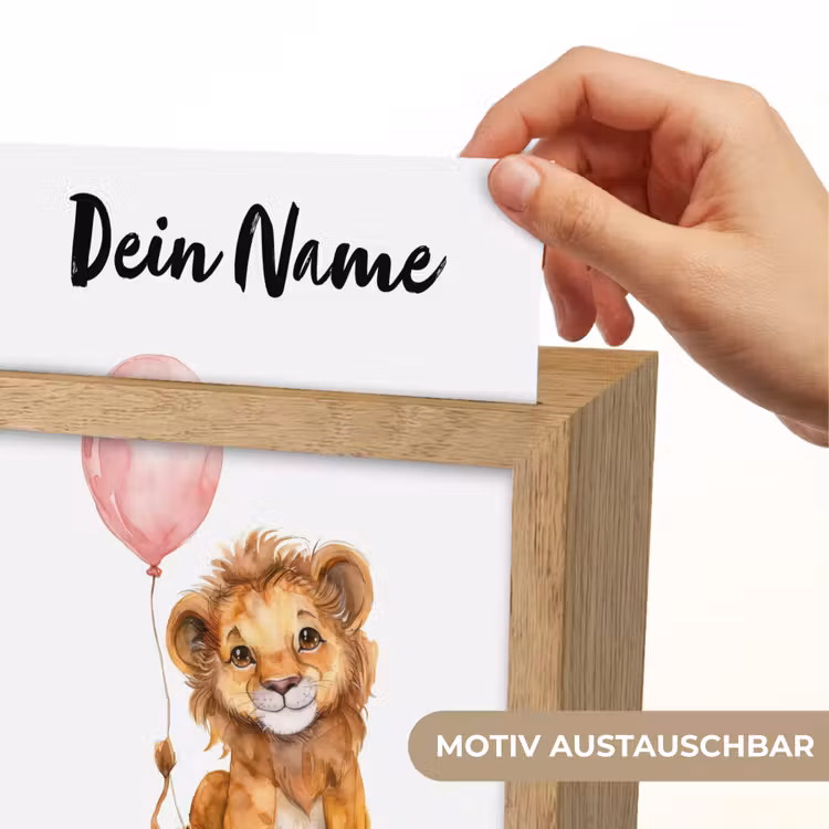 Nachtlicht Kinder mit Namen - Löwe - Babytier - Rosa Luftballon — 3