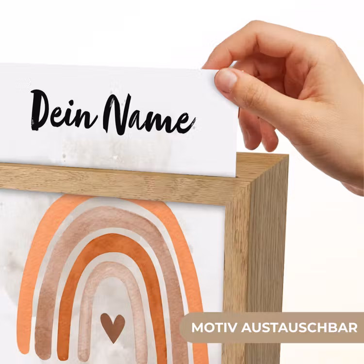 Nachtlicht Kinder mit Namen - Regenbogen - Rosa - Pastellfarben - Herz — 3
