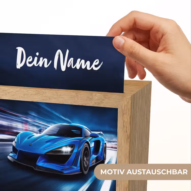 Nachtlicht Kinder mit Namen - Auto - Blau - Jungen - Kind — 3