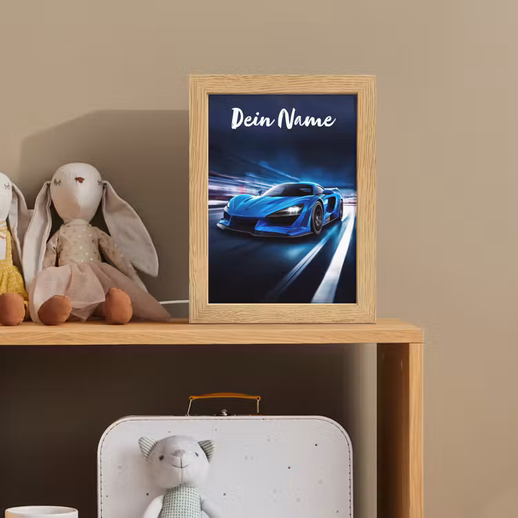 Nachtlicht Kinder mit Namen - Auto - Blau - Jungen - Kind — 4