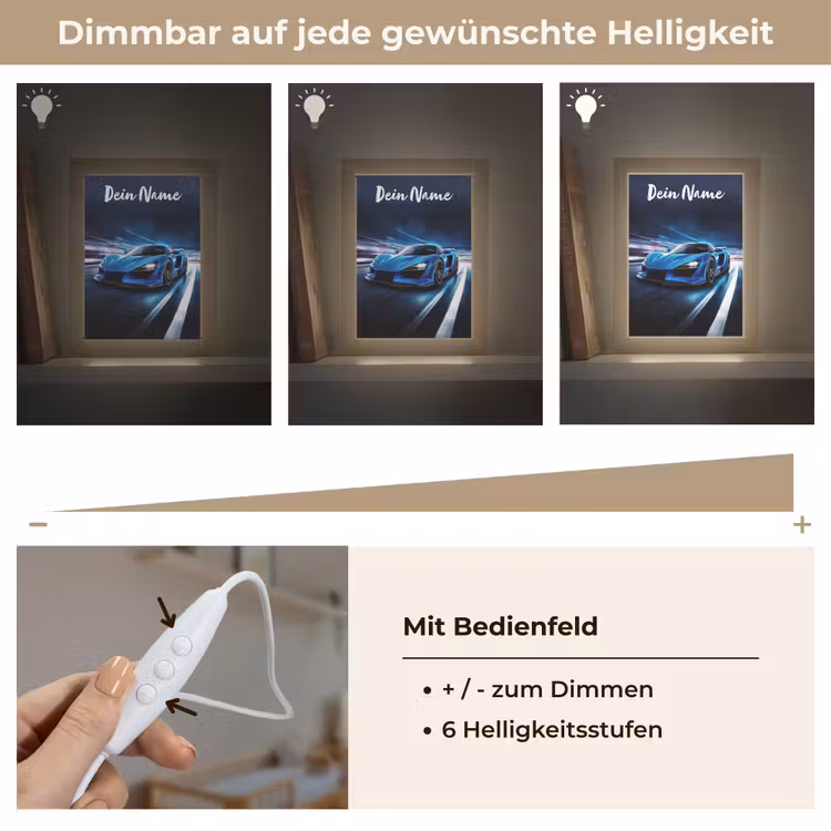 Nachtlicht Kinder mit Namen - Auto - Blau - Jungen - Kind — 7