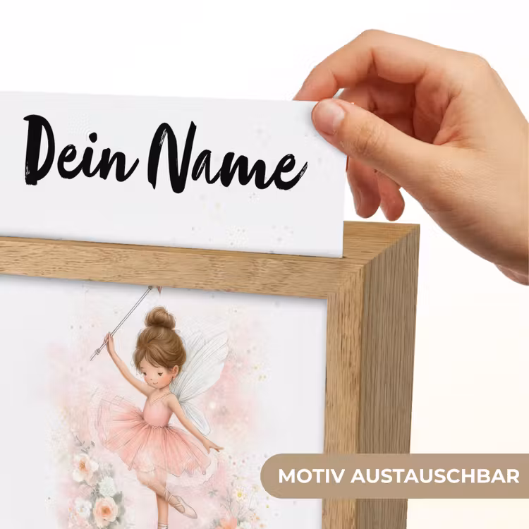 Nachtlicht Kinder mit Namen - Ballerina - Fee - Blumen - Rosa — 3