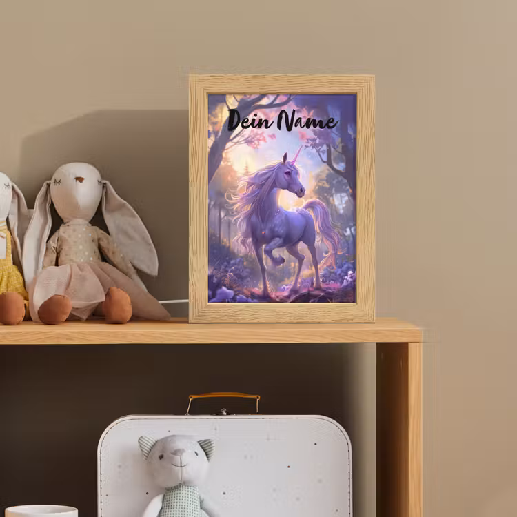 Nachtlicht Kinder mit Namen - Einhorn - Lila - Märchen - Fantasietier — 4