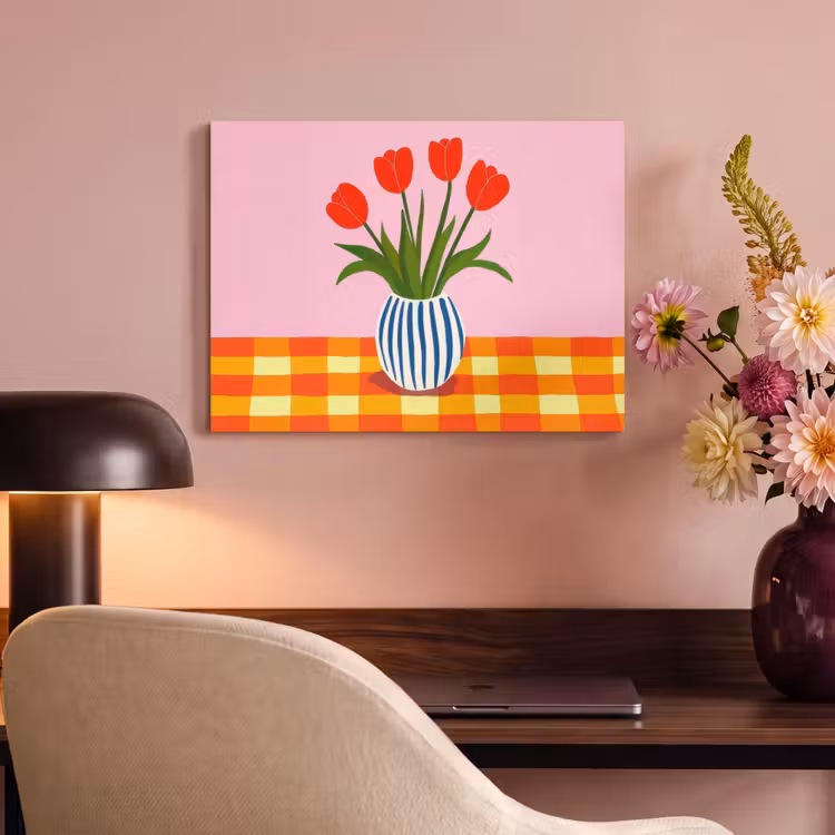 Akustikbild - Tulpen - Rosa - Vase — 6