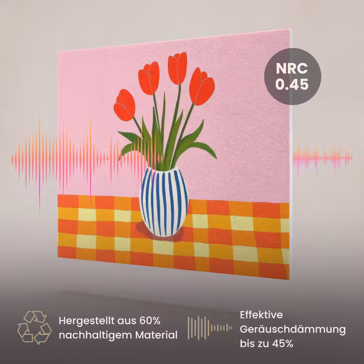 Akustikbild - Tulpen - Rosa - Vase — 3
