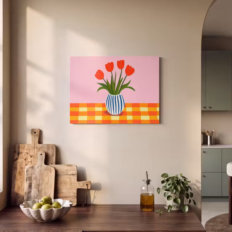Akustikbild - Tulpen - Rosa - Vase — 4