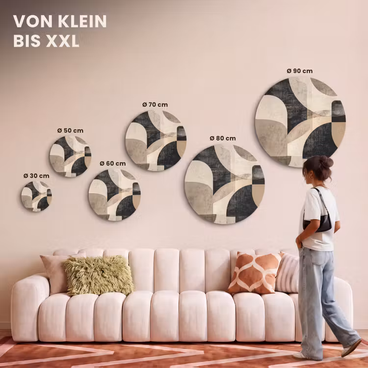 Akustikbild - Rund - Abstrakt - Formen - Modern - Beige — 7