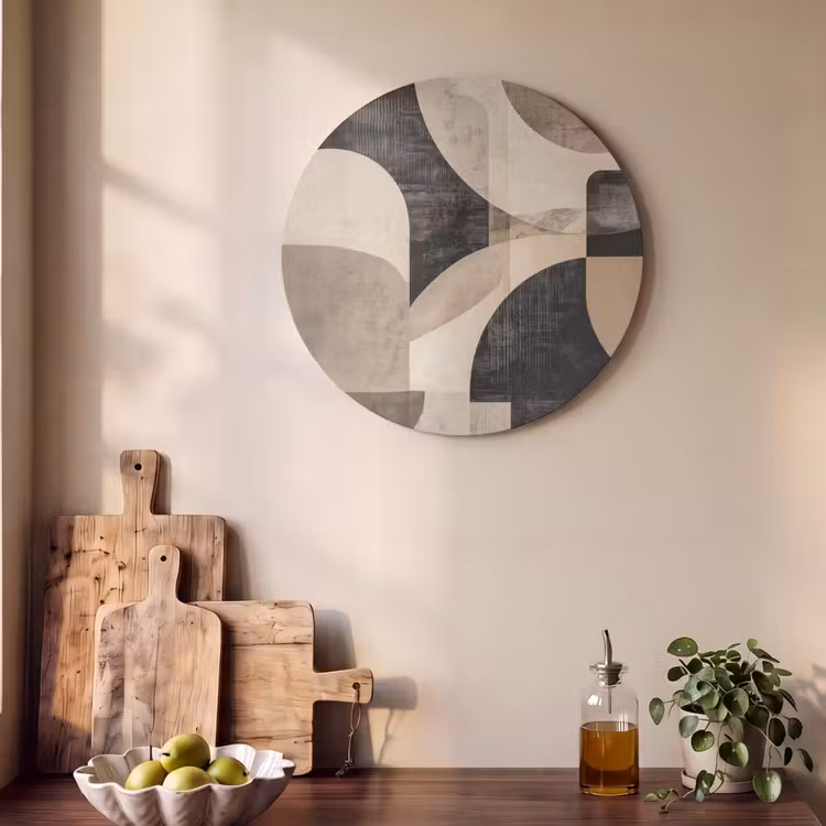 Akustikbild - Rund - Abstrakt - Formen - Modern - Beige — 4