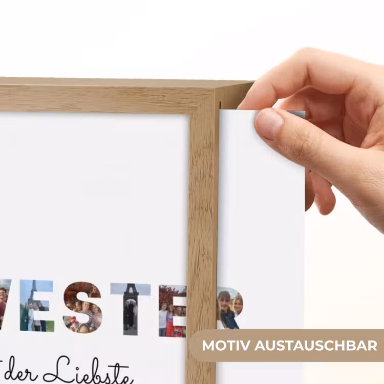 Personalisierte Lightbox - Schwester - Buchtstaben-Collage — 4