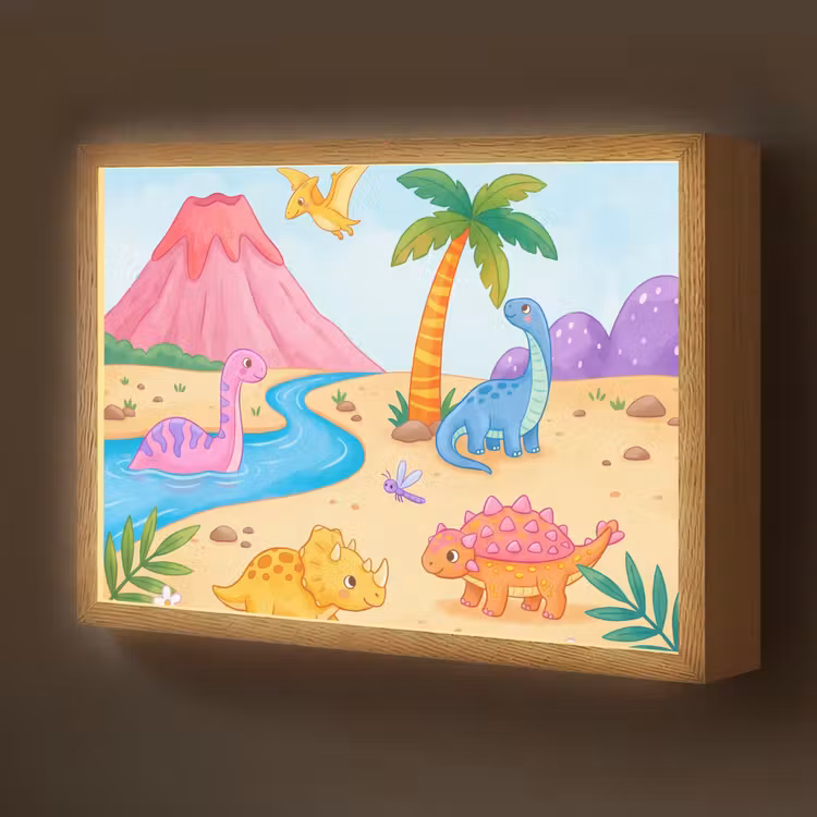 Nachtlicht Kinder - Dinosaurier – Dschungel – Illustration — 1