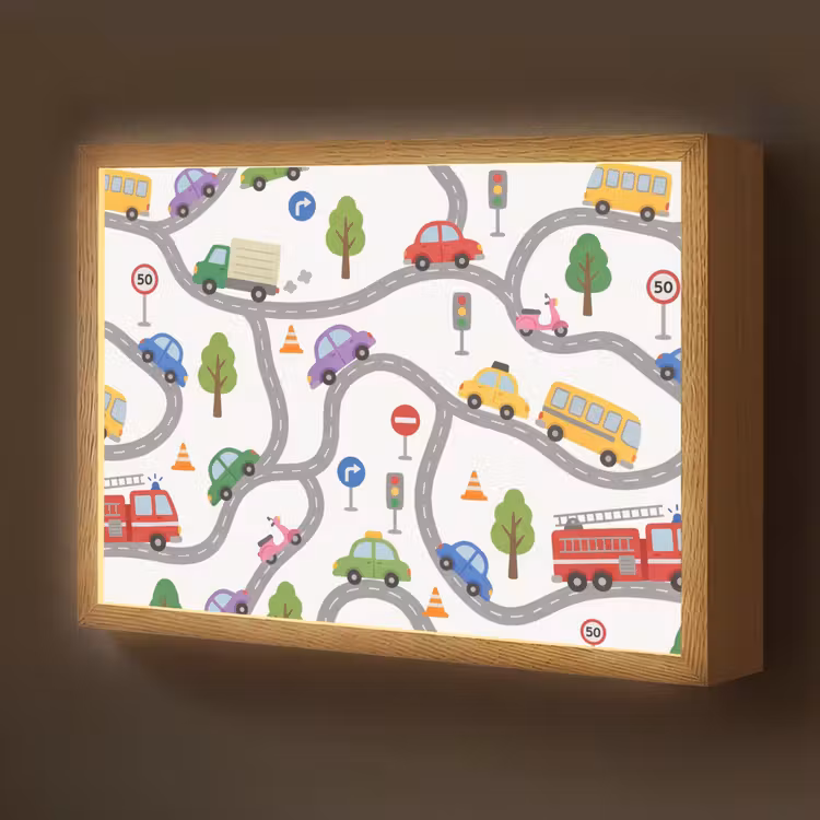 Nachtlicht Kinder - Fahrzeug – Straße – Muster — 1