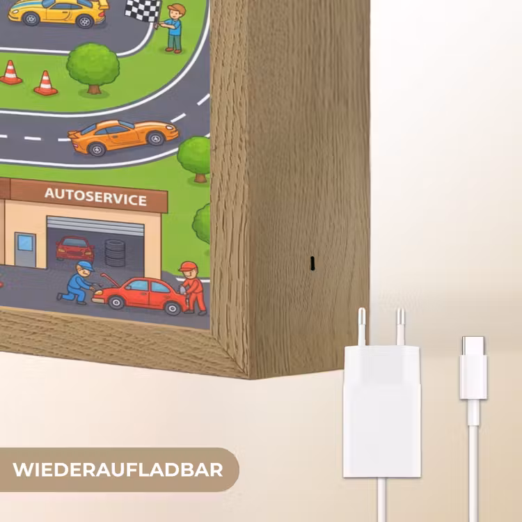 Nachtlicht Kinder - Rennstrecke – Auto – Cartoon — 9