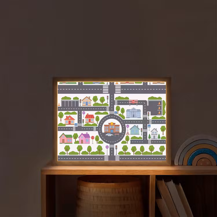 Nachtlicht Kinder - Stadt – Stadtplan – Illustration — 2
