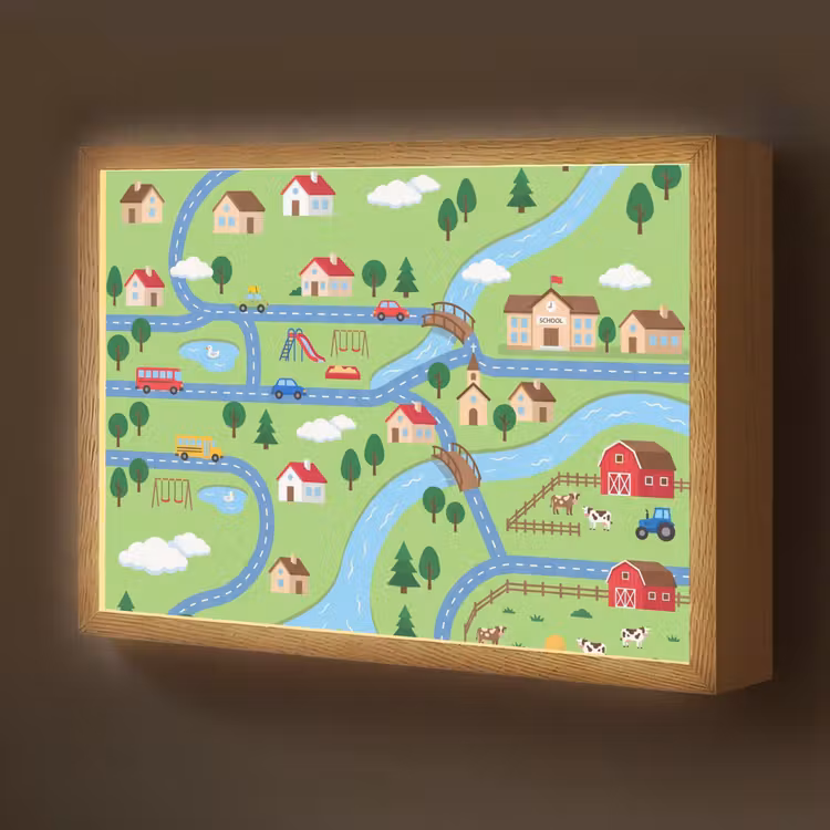 Nachtlicht Kinder - Stadt – Straßen – Häuser — 1