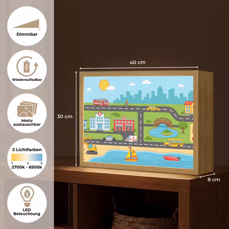 Nachtlicht Kinder - Stadt – Verkehr – Karikatur — 10