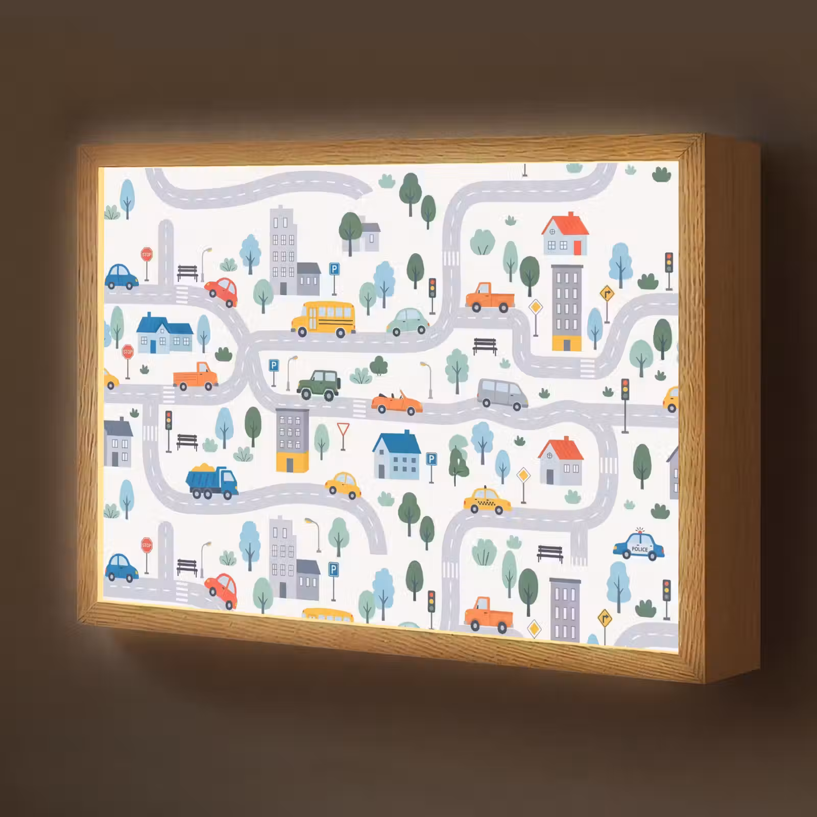 Nachtlicht Kinder - Stadt – Verkehr – Muster — 1