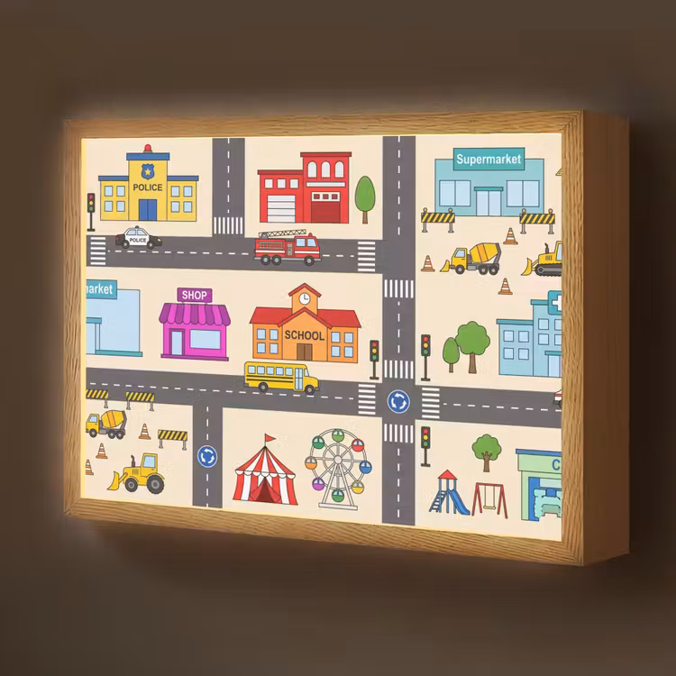 Nachtlicht Kinder - Stadt – Gebäude – Straßen — 1