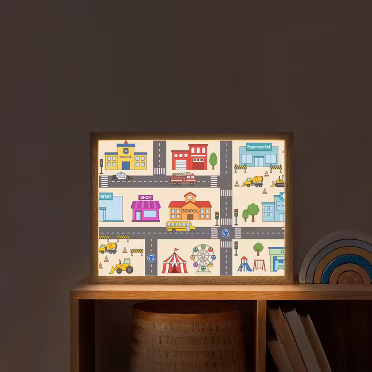 Nachtlicht Kinder - Stadt – Gebäude – Straßen — 2
