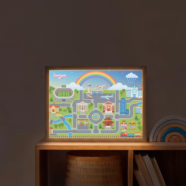 Nachtlicht Kinder - Stadt – Stadtplan – Karikatur — 2