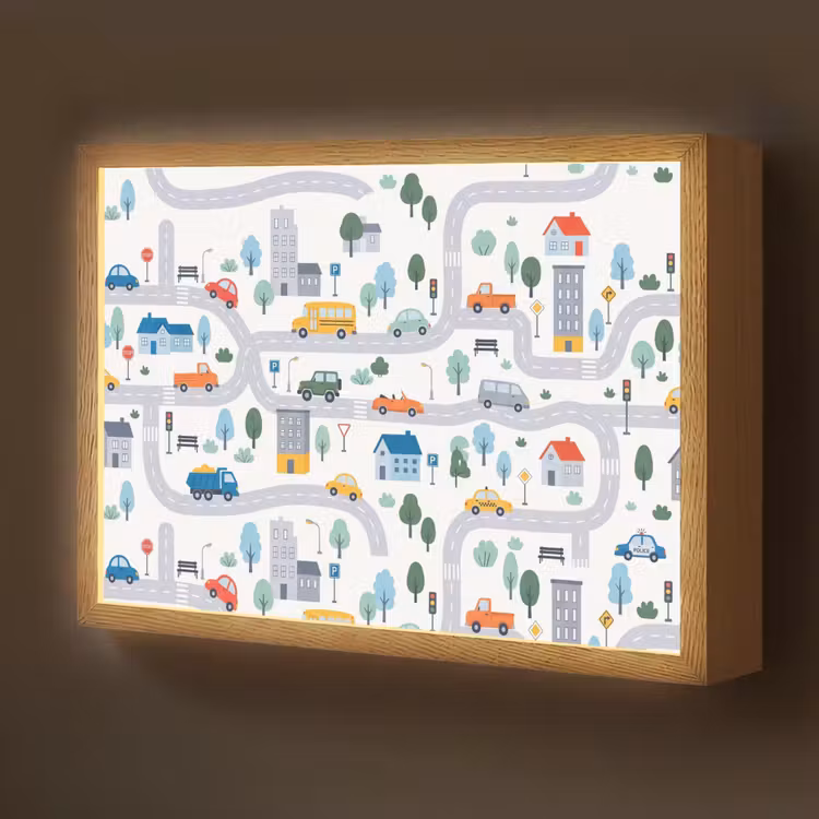 Nachtlicht Kinder - Stadt – Verkehr – Muster — 1