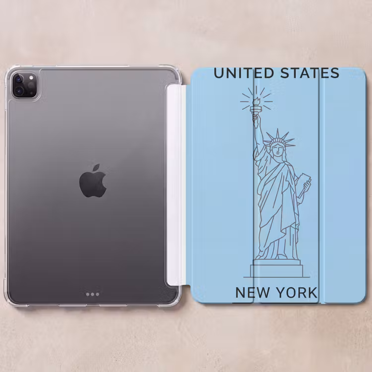 iPad-Hülle - Denkmal – Freiheitsstatue – New York – Minimalistisch – Blau — 6
