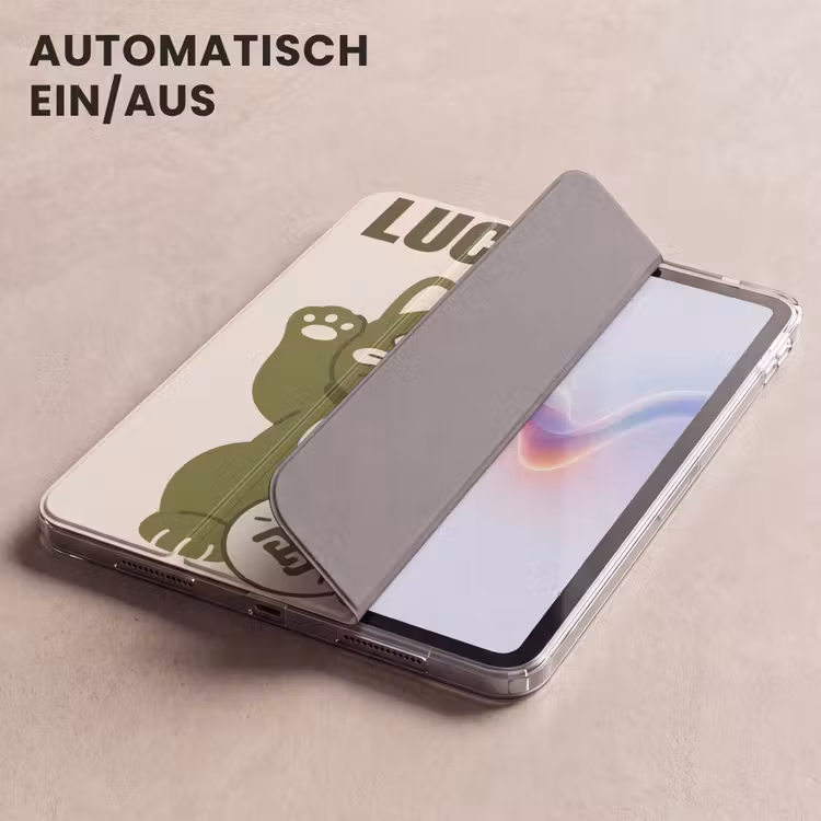 iPad-Hülle - Katze – Glück – Tiere – Modern – Grün — 5