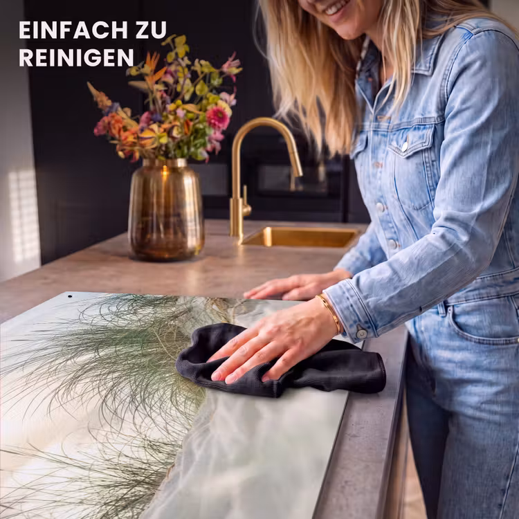 2-in-1 Herdabdeckplatte & Spritzschutz - Düne - Watteninseln - Wasser — 5