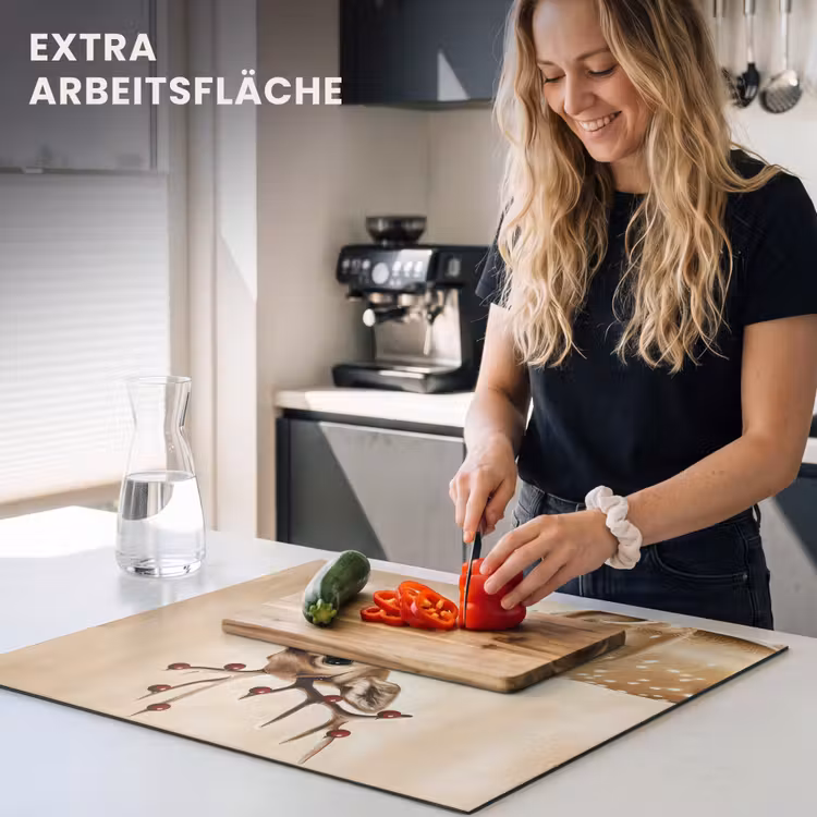 Herdabdeckplatte - Geweih - Weihnachten - Rentier - Rot — 4