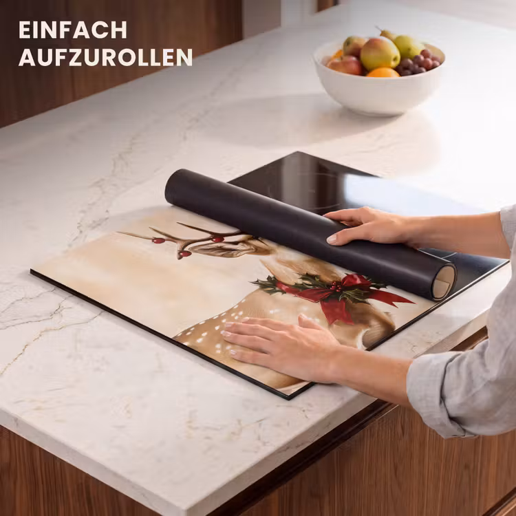 Herdabdeckplatte - Geweih - Weihnachten - Rentier - Rot — 7