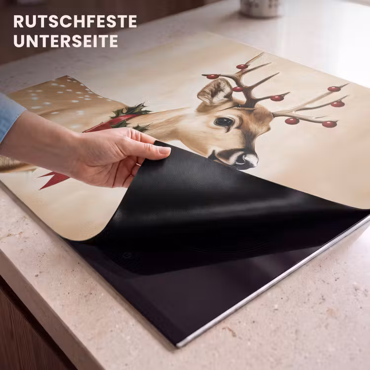 Herdabdeckplatte - Geweih - Weihnachten - Rentier - Rot — 9