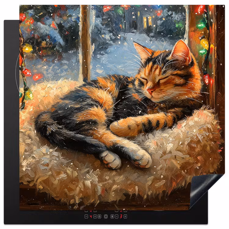 Herdabdeckplatte - Katze - Weihnachten - Winter - Tier — 1