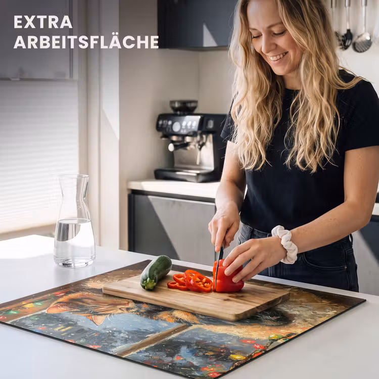 Herdabdeckplatte - Katze - Weihnachten - Winter - Tier — 4